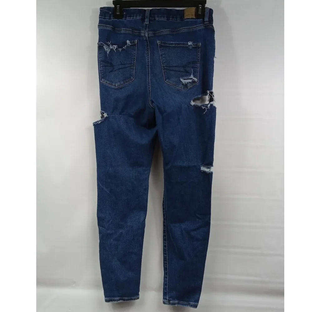 American Eagle Curvy Hi-Rise Jegging Torn Look Size 10 Petite - Picture 4 of 9